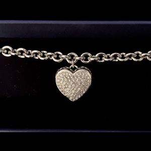 Swarovski double sided heart pendant bracelet